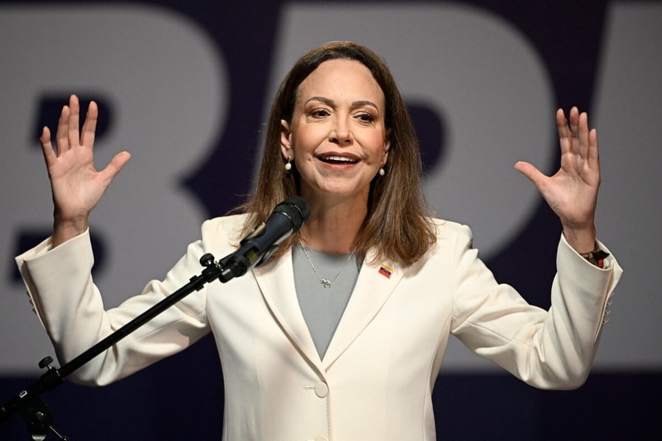 Venezuelan opposition leader and Nobel Peace Prize laureate Maria Corina Machado speaks during a press conference. She recently praised President Donald Trump for opening the "floodgate to freedom."