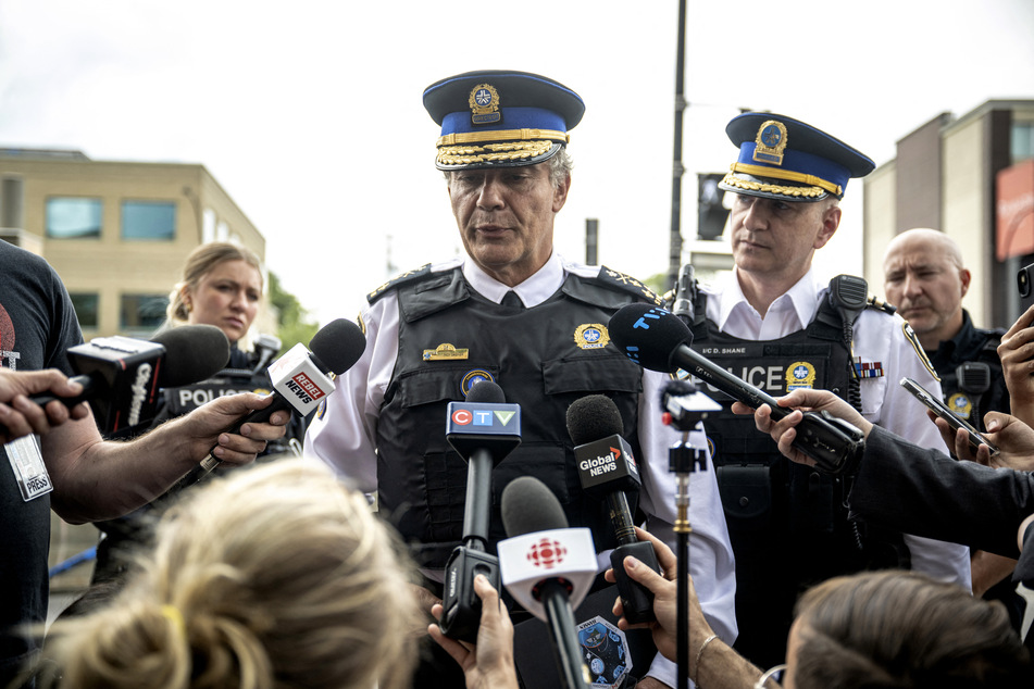 Police Chief Fady Dagher speaks to the media during a press conference near the scene of an active shooter situation in Montreal, Canada, on June 22, 2026.