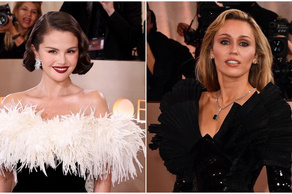 Miley Cyrus (r.) and Selena Gomez's reunion at the Golden Globes came in like a wrecking ball for millennials.