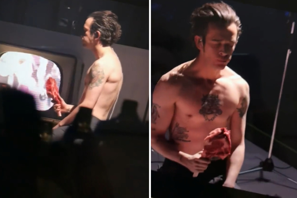 Fan recordings of Matty Healy's bizarre stunt have gone viral on social media.