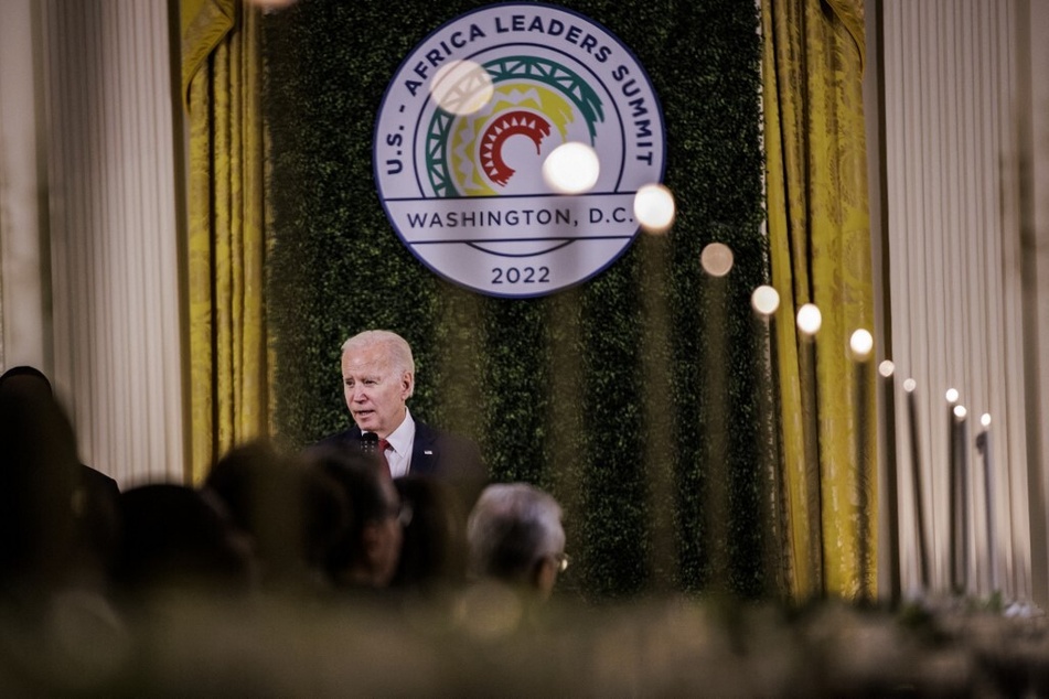 President Joe Biden delivers a toast before a dinner at the White House during the US-Africa Leaders Summit, on December 14, 2022.