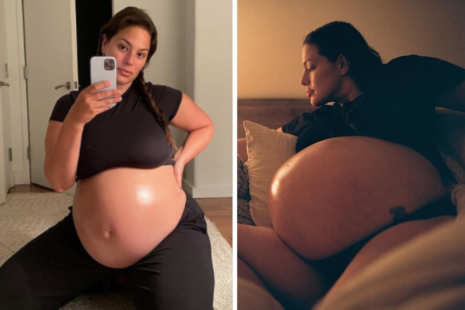 Double bubble! Ashley Graham shows off her baby bump