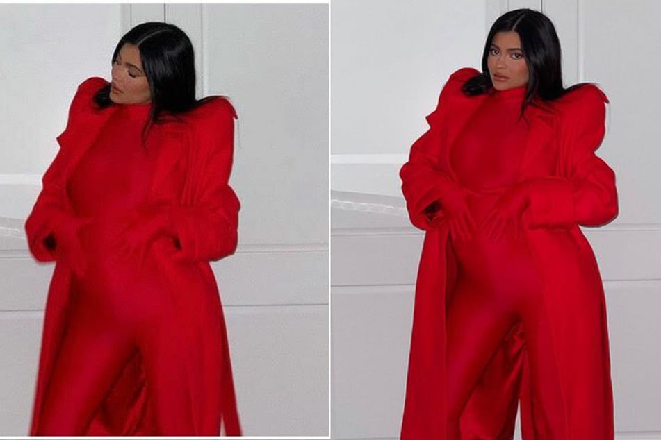 Red-hot mama! Kylie Jenner sports spicy catsuit and growing baby bump