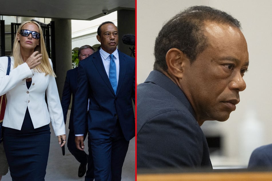 Tiger Woods appeared in court alongside his girlfriend Vanessa Trump (l) as he reached a plea deal in his DUI case.