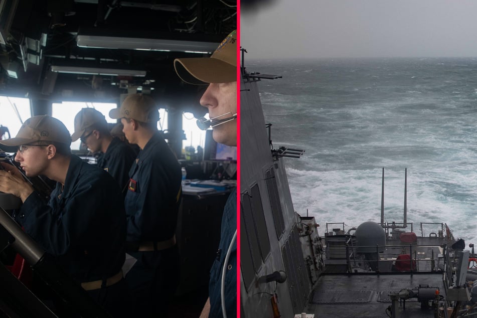 The US Navy joined with Canada to pass through the Taiwan Strait on Sunday.