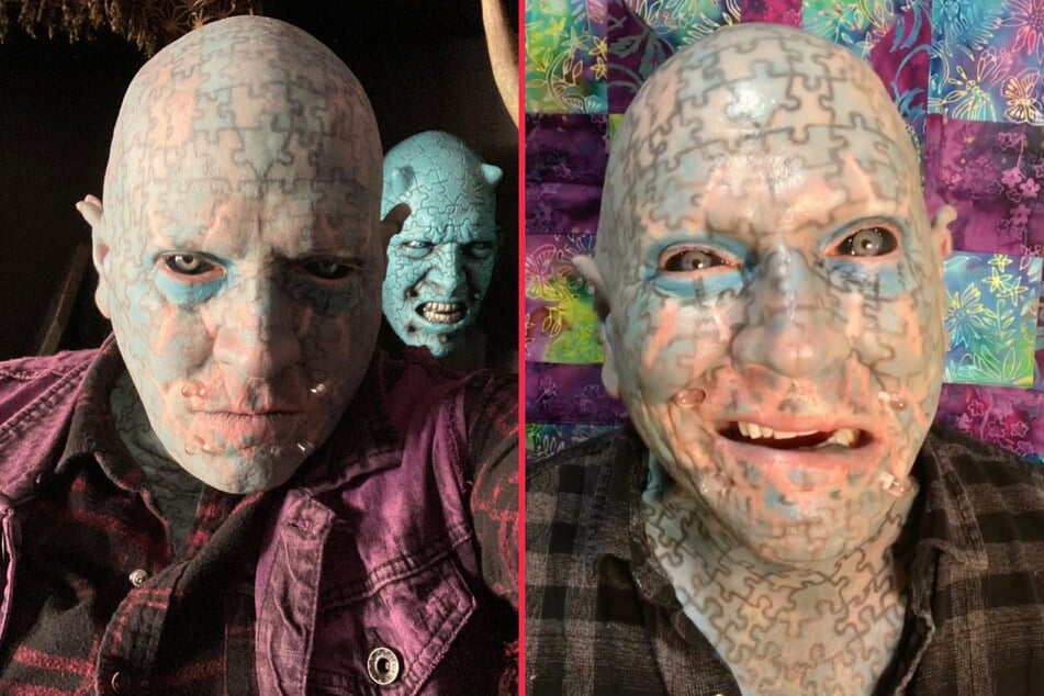 "The Enigma" is so covered in puzzle pieces that he won a world record.
