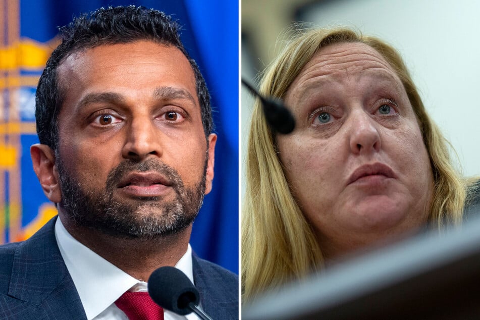 FBI Director Kash Patel (l) has announced the arrest of Heidi Beirich, the former director of intelligence for the Southern Poverty Law Center.