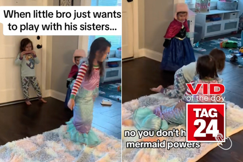 Viral Video of the Day for August 19, 2024: "Little bro" takes drastic measures to play with sisters!