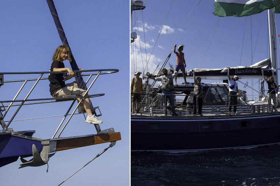 Greta Thunberg (l.) was among 12 people on board the Madleen seeking to deliver aid to the besieged and starving people of Gaza.