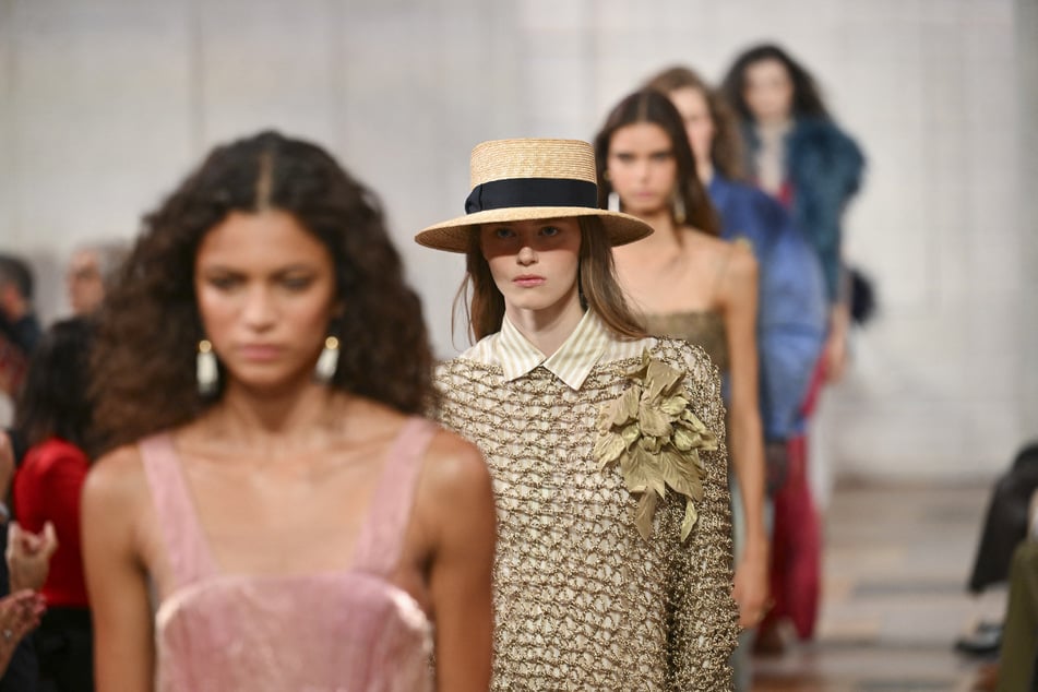 Models walk the runway during the Ralph Lauren Spring 2027 Collection show during New York Fashion Week on September 9, 2026.