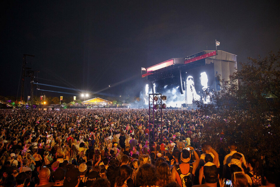 Miley Cyrus performed with Billy Idol during the first day of Lollapalooza at Grant Park in Chicago, Illinois on July 29.