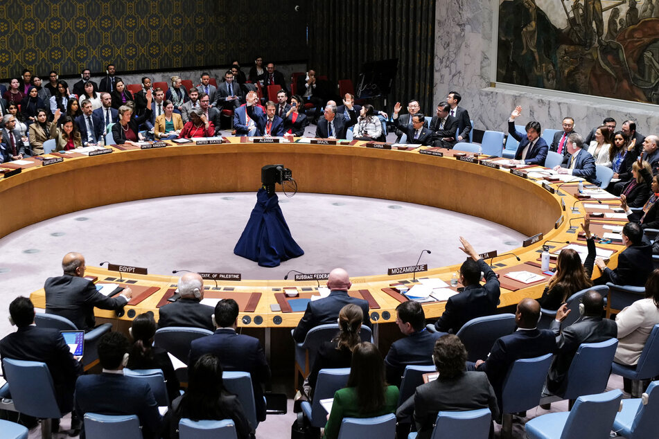 The US and Russia abstained during a vote on an Israel-Gaza war resolution at the UN headquarters in New York on Friday.