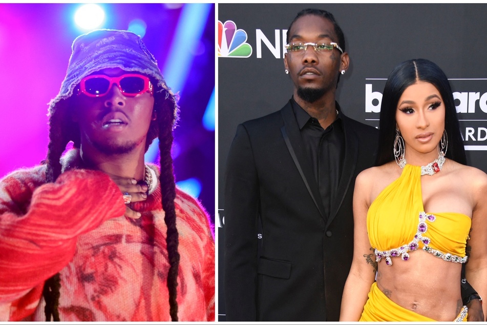 Cardi B (r.) has opened up about grieving the loss of late Migos star Takeoff (l.), who was the cousin of her husband Offset.