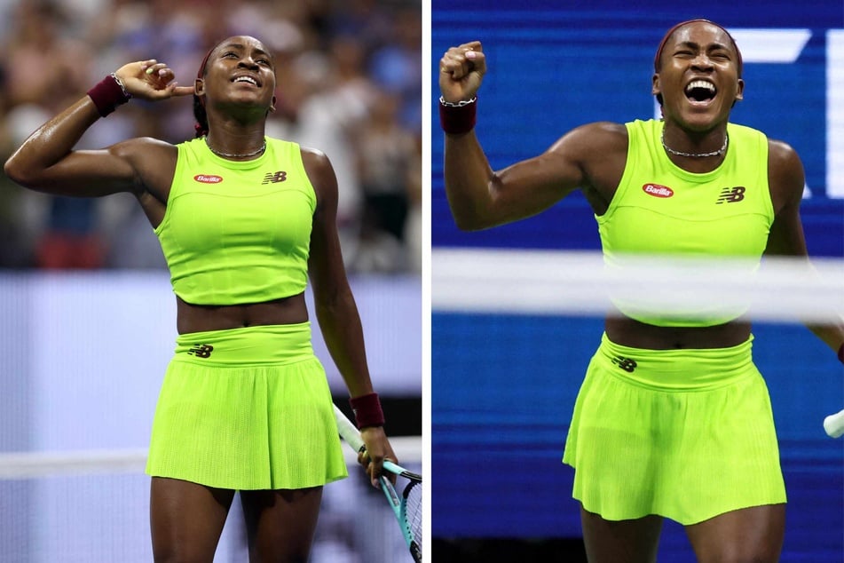 Coco Gauff during her win at the US Open on Thursday night, where she made it to the Women's Final.