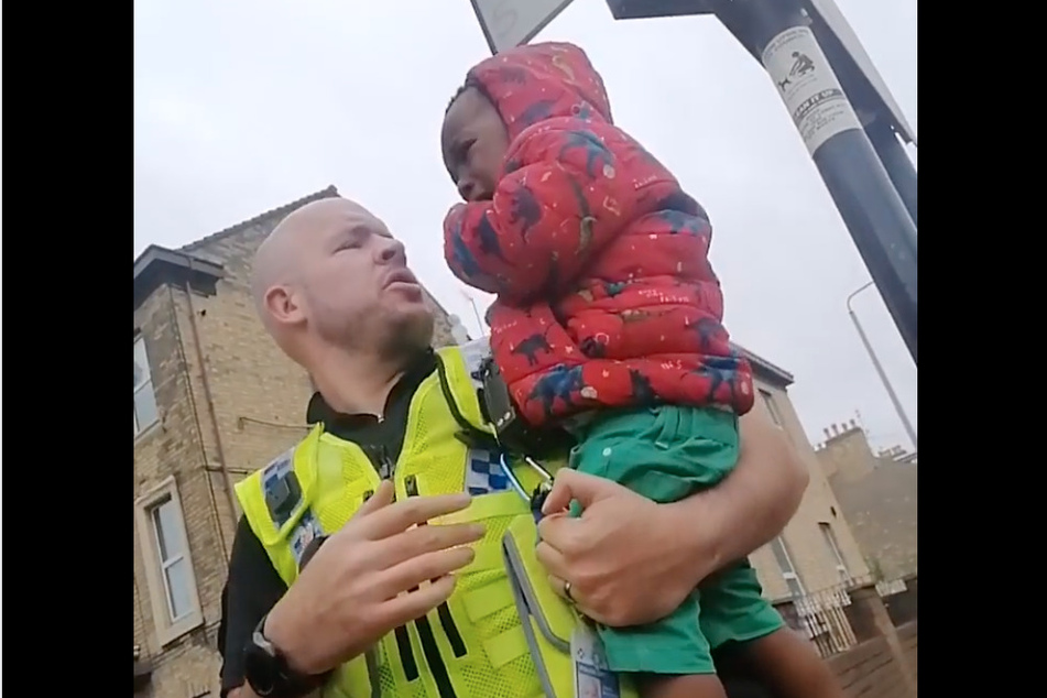 The toddler started crying when he was asked where he lived.