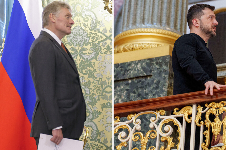 Kremlin spokesperson Dmitry Peskov (l.) responded to Ukraine President Volodymyr Zelensky's willingness to return to the negotiating table with the US and Russia.