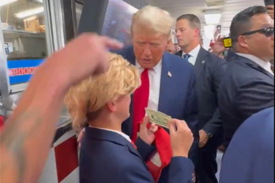 The little Trump fan couldn't hold back his emotions in front of the former president.