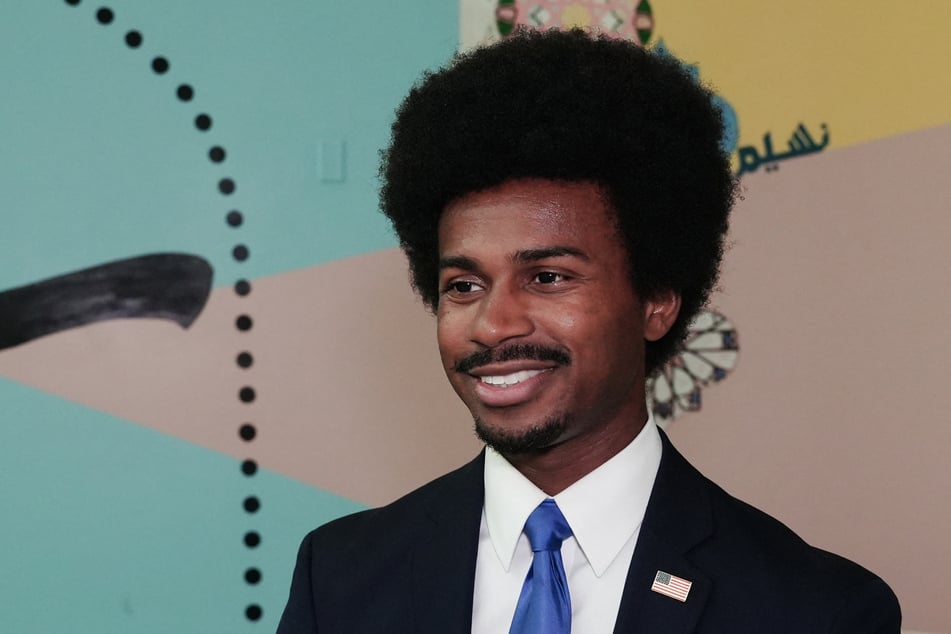 Justin Pearson speaks in an interview during a congressional candidate forum for Tennessee Districts 5,8 and 9, hosted at the Memphis Islamic Center in Cordova.