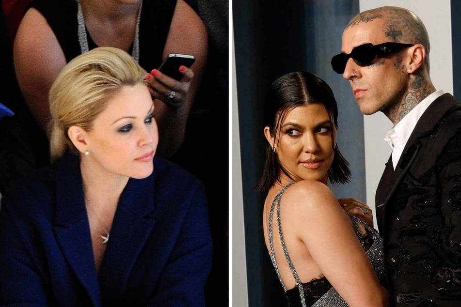 Travis Barker's (r) ex-wife Shanna Moakler (l) has once again stirred up some drama with the Blink-182 drummer's current wife, Kourtney Kardashian (c).