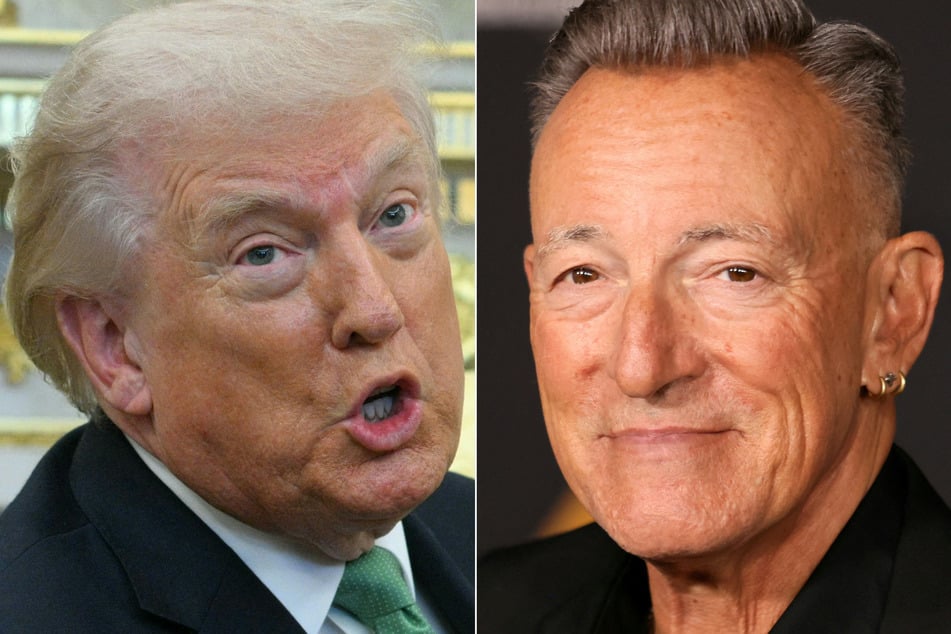 Donald Trump (l.) lashed out at Bruce Springsteen in social media rant after the rocker headlined a No King's rally.