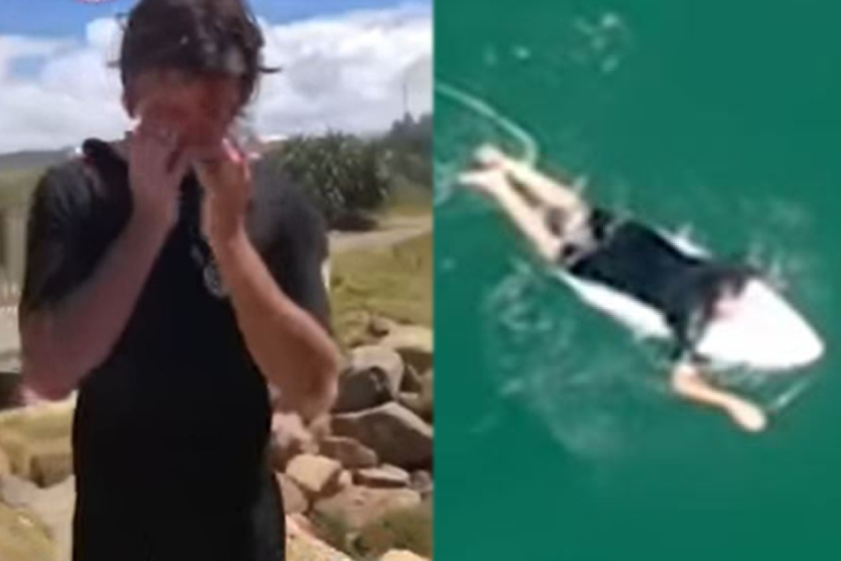 Surfer is shocked when he sees what was following him in the water