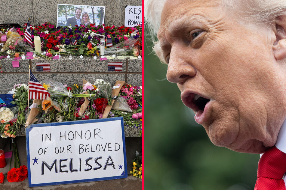 President Donald Trump (r.) said that he was "not familiar" with the assassination of Minnesota House Speaker Melissa Hortman.
