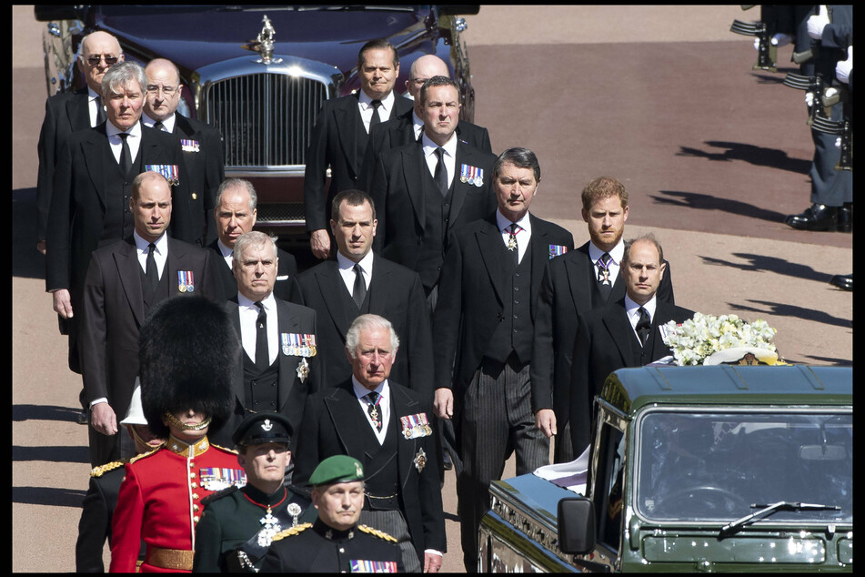 The procession to the chapel at Windsor castle, where Prince Philip was interred.