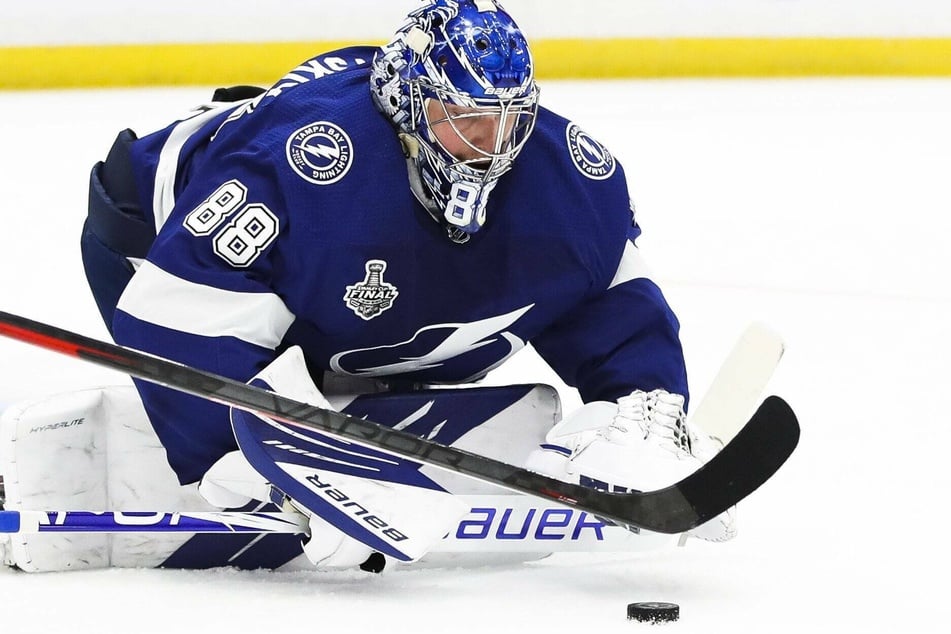 Lightning goaltender Andrei Vasilevskiy made 18 saves in Tampa's game 1 win on Monday night.