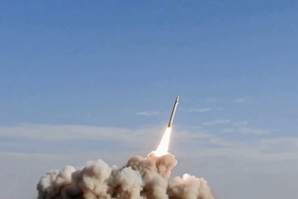 Iran launches a missile from an undisclosed location towards an unknown US target in the Gulf.