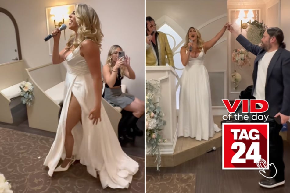 Viral Video of the Day for August 9, 2025: Bride stuns groom with epic Elvis tribute at their wedding!
