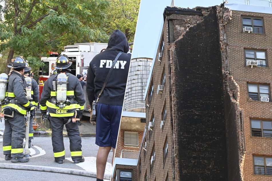Massive NYC apartment building partially collapses in scary scene