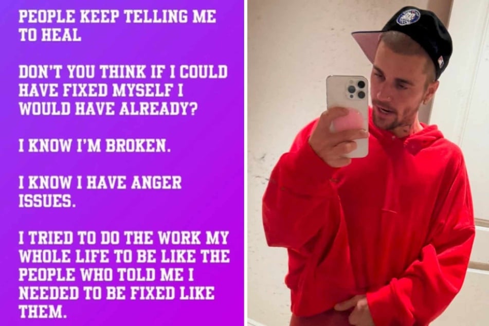 Justin Bieber says he's "broken" in emotional post: "I tried to do the work"