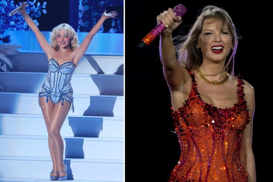The International Federation of the Phonographic Industry confirmed that Taylor Swift (r.) had topped their list of the most listened-to artists in 2024 with another top streamed artist being Sabrina Carpenter (l.)