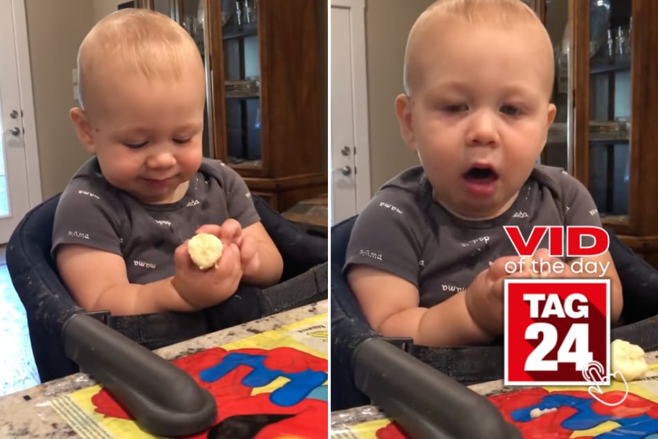 Viral Video of the Day for September 25, 2025: Baby's hilarious first encounter with a banana