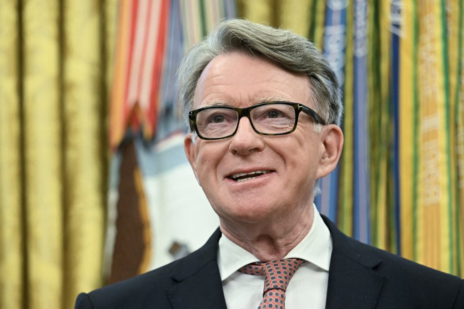 British ambassador to the US Peter Mandelson speaks in the Oval Office of the White House on May 8, 2025.