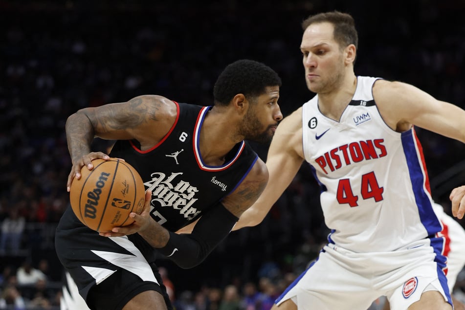 Paul George top scored for the LA Clippers in their overtime win against the Detroit Pistons.