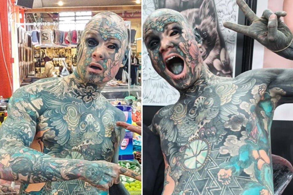 Teacher Sylvain Hélaine says his students don't mind his tattooed appearance.