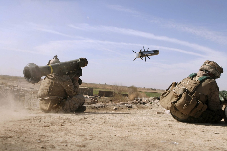 A US Marine fires a Javelin anti-armor missile on the outskirts of Marjah, Afghanistan.