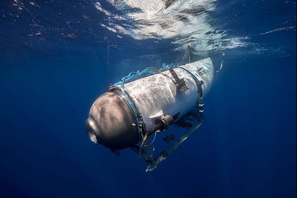 This undated image courtesy of OceanGate Expeditions shows their Titan submersible beginning a descent.