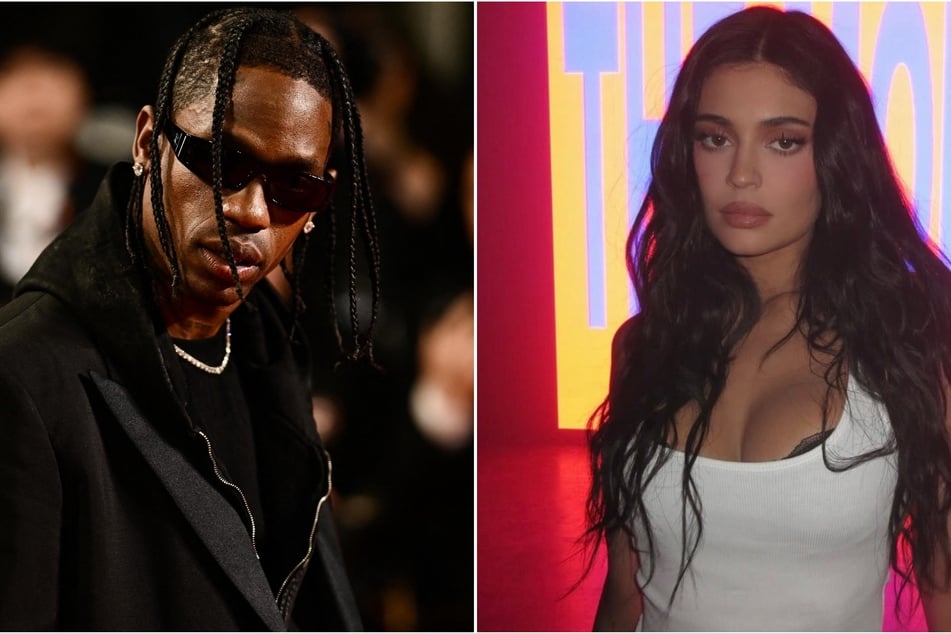 Fans suspect that Travis Scott (l.) referenced Kylie Jenner's breast implants in his feature verse on Don Toliver's song, Rosary.