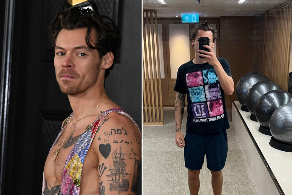Harry Styles posted a photo of himself wearing a One Direction tour shirt before promptly deleting it.