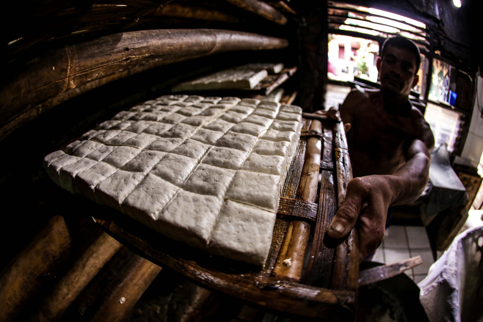 Workers prepare tofu in a small plant in West Java, Indonesia (stock image). Tofu has been a traditional component of many Asian cuisines for over a thousand years.