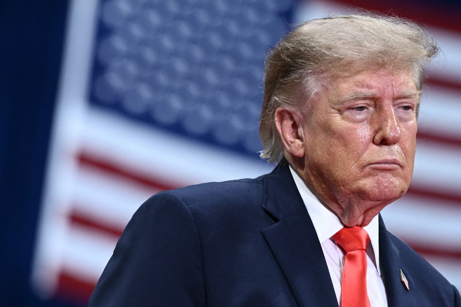 President Donald Trump speaks at a midterm campaign rally at the Ocean Center in Daytona Beach, Florida, on Friday. A federal judge questioned Trump's "national security" argument in a legal challenge to his proposed DC arch.