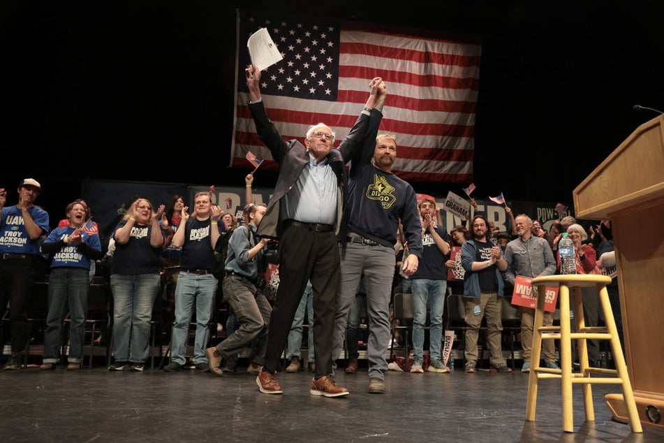 Vermont Senator Bernie Sanders rallied in support of Maine senate candidate Graham Platner.