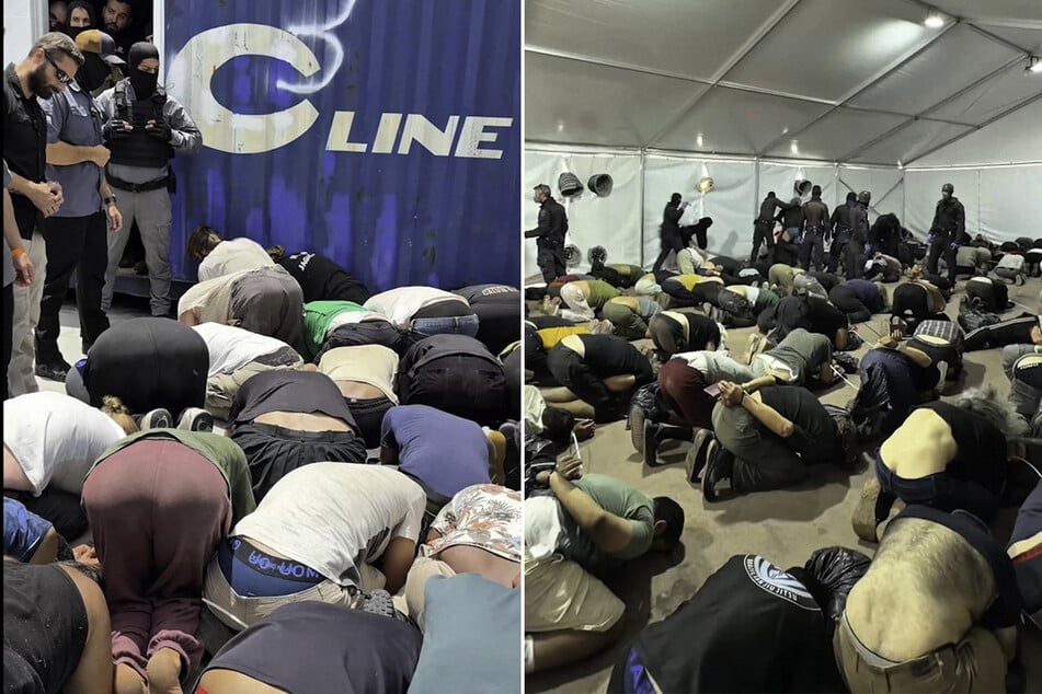 Screenshots taken from footage released on Israeli National Security Minister Itamar Ben Gvir’s X account on May 20, 2026, show dozens of detained Gaza flotilla activists kneeling with their hands tied.