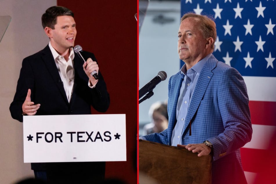 Texas Senate candidate James Talarico (l.) is looking to beat Texas Attorney General Ken Paxton in the Senate race in the 2026 midterms, something Talarico says is like "David versus Goliath."