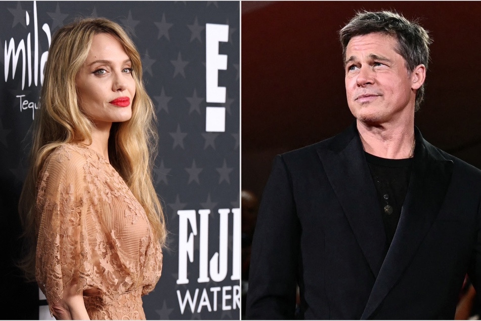 Brad Pitt (r.) is "happy" with his new girlfriend Ines de Ramon after his divorce from Angelina Jolie (l.) was finalized.