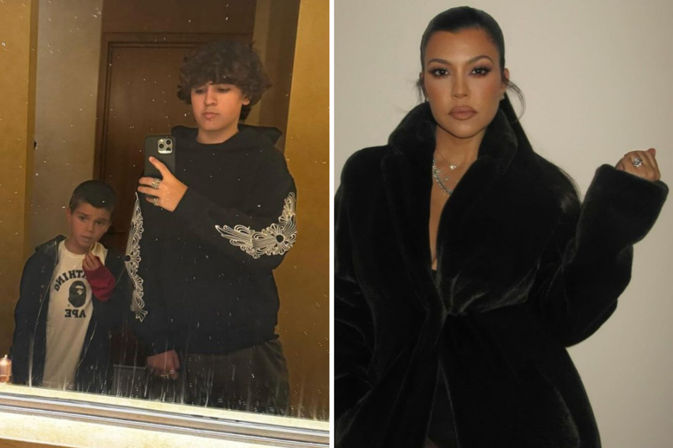 Kourtney Kardashian's (r.) eldest son, Mason (c.), has officially joined Instagram, where he was welcomed with some love from his famous aunts.