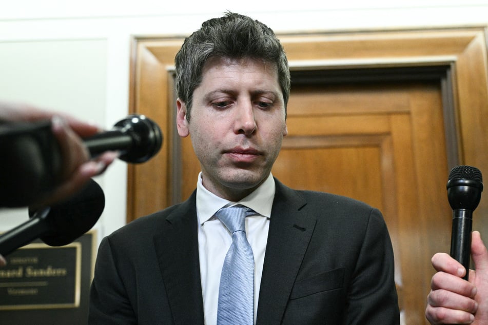 OpenAI Ceo Sam Altman speaks to journalists after meeting with US House Minority Leader Hakeem Jeffries on Capitol Hill in Washington, DC, on June 3, 2026.