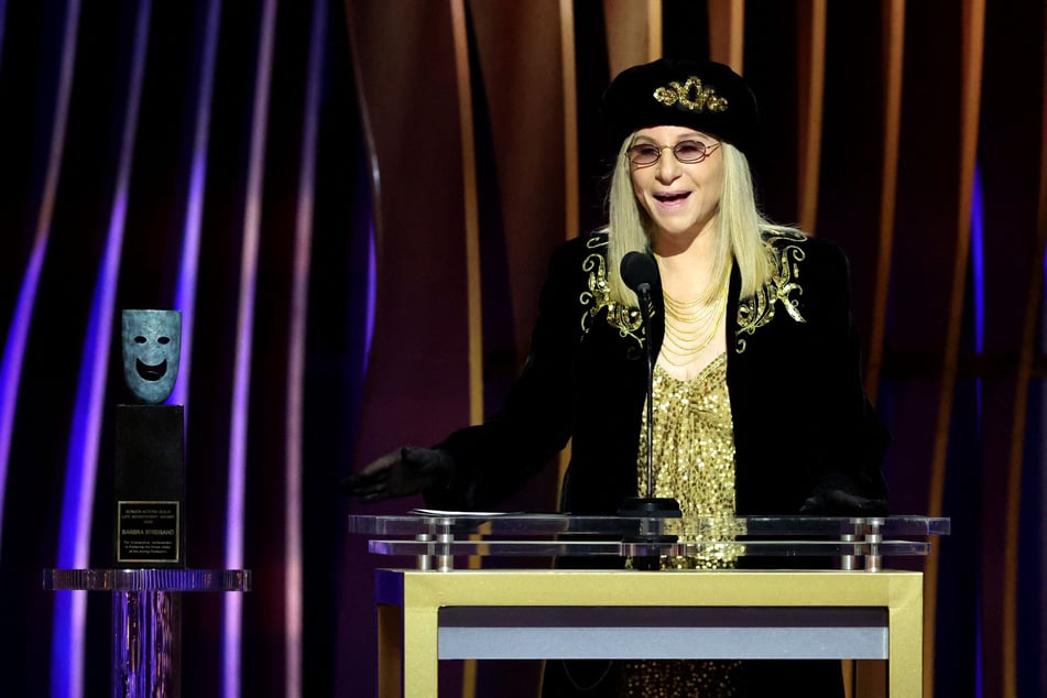 Barbra Streisand receives the SAG Life Achievement Award during the 30th Screen Actors Guild Awards in Los Angeles, California.